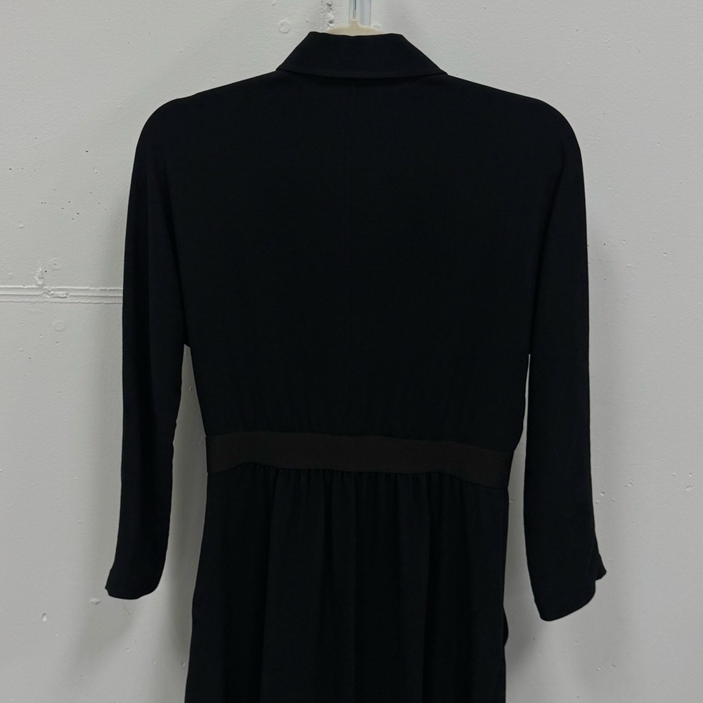 Theory Clemira‎ Intellect Mini Shirt Style Long Sleeve Dress Black Sz 6 - Picture 6 of 13